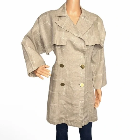 Vintage PATRICK KELLY Women’s 100% Linen Beige Jacket ~ Size 38 ~ MUSEUM WORTHY